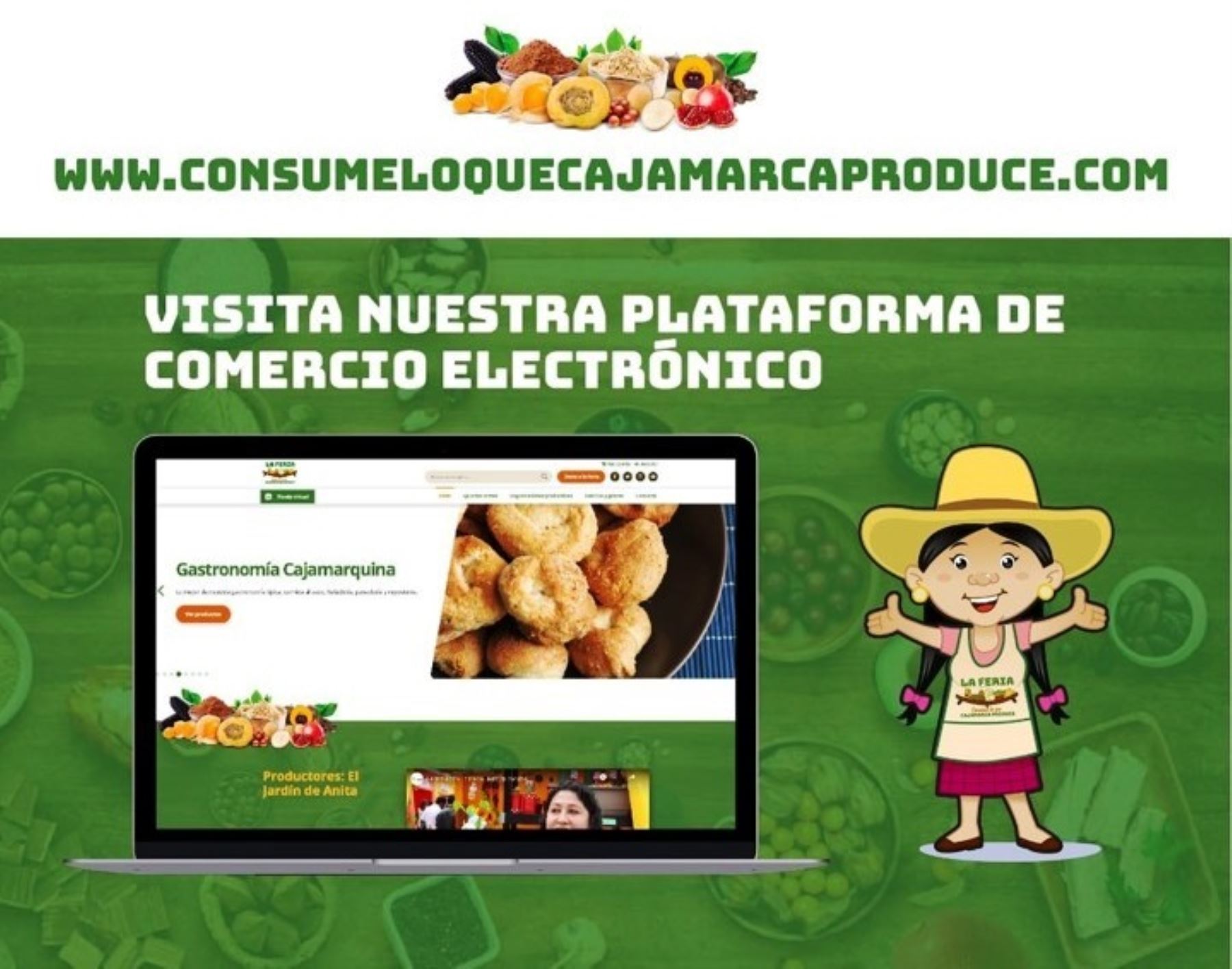 Emprendedores de Cajamarca se reinventan y ofrecen sus productores en plataforma digital, creada por la Asociación Los Andes que busca acerca a los productores con sus clientes. ANDINA/Difusión
