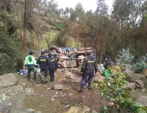 Padre de familia y sus dos hijos menores mueren en accidente de tránsito luego que camión sufriera un despiste y cayera a un abismo de 100 metros. ANDINA/Difusión