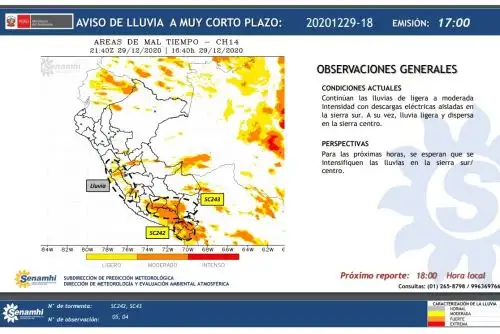 Pronóstico de lluvias del Senamhi pone en alerta a la población y las autoridades de varias provincias de Arequipa.