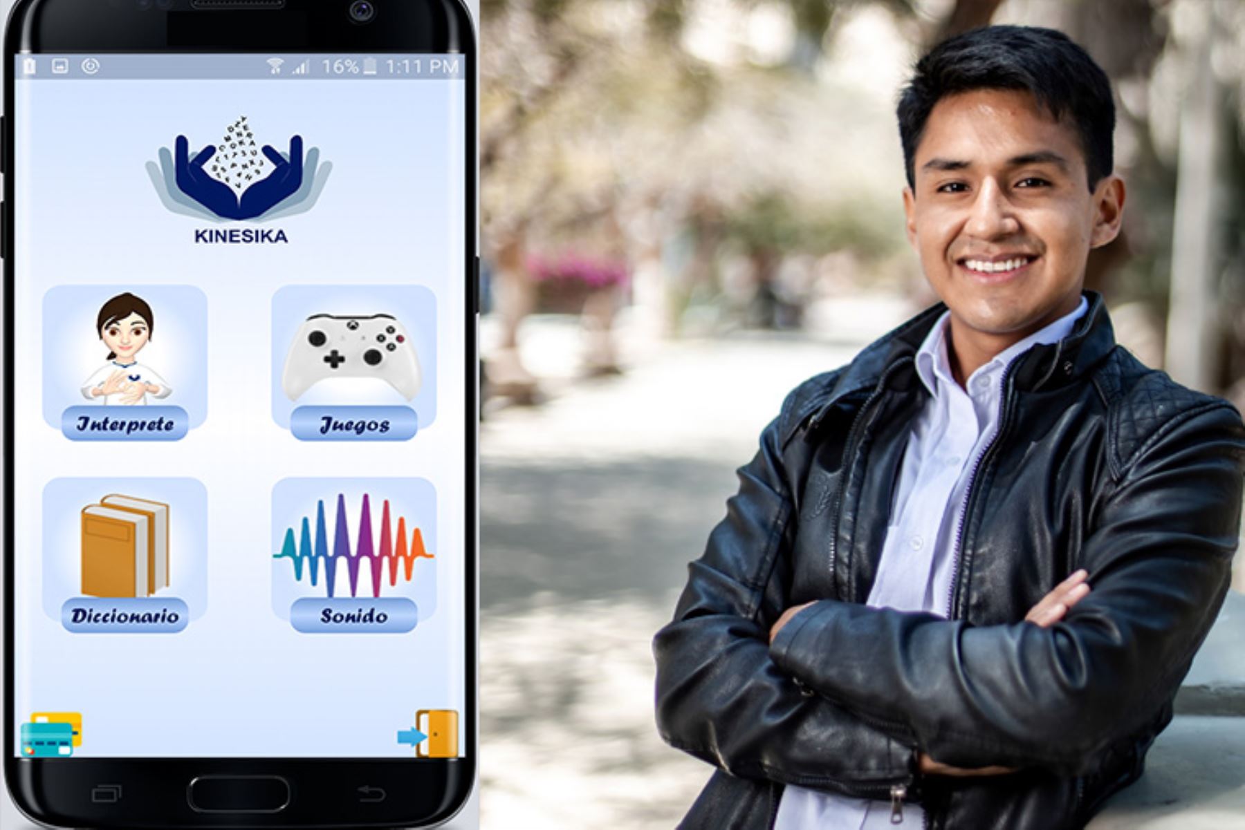 El ingeniero electrónico Christian Martínez creó Kinesika, una aplicación móvil que ayuda a las personas sordas a comunicarse con las personas oyentes.