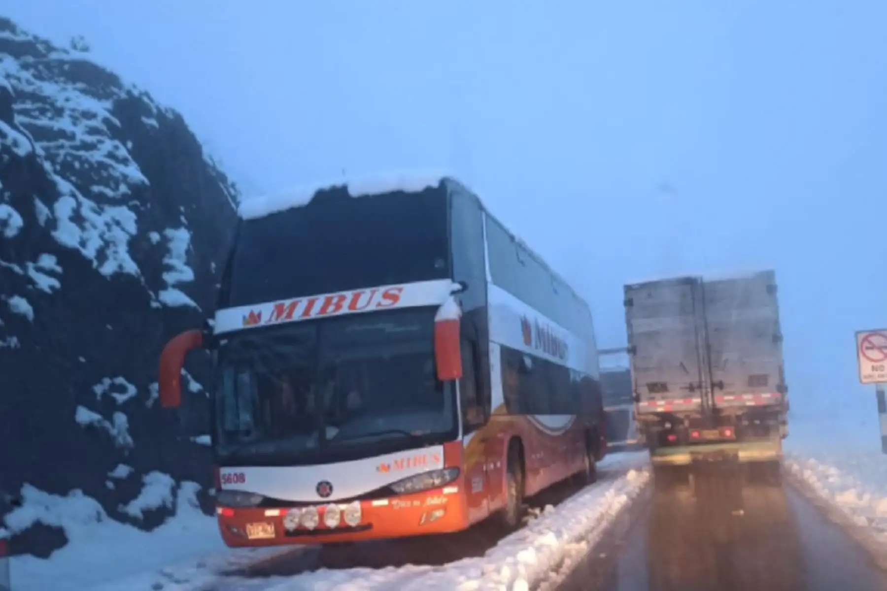 Sutran recomienda postergar viajes hacia zonas afectadas por lluvias y nevadas. ANDINA/Difusión