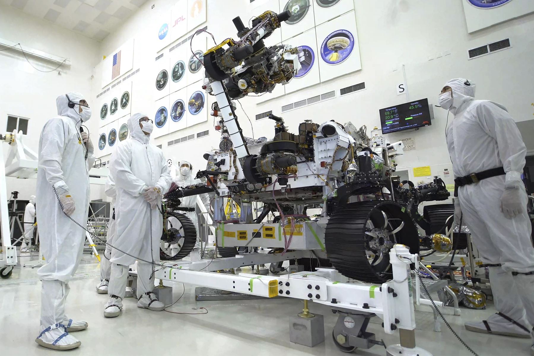 El rover Perseverance Mars 2020 de la NASA, que llegará al Planeta Rojo en febrero de 2021.Foto: AFP/NASA/JPL-CALTECH