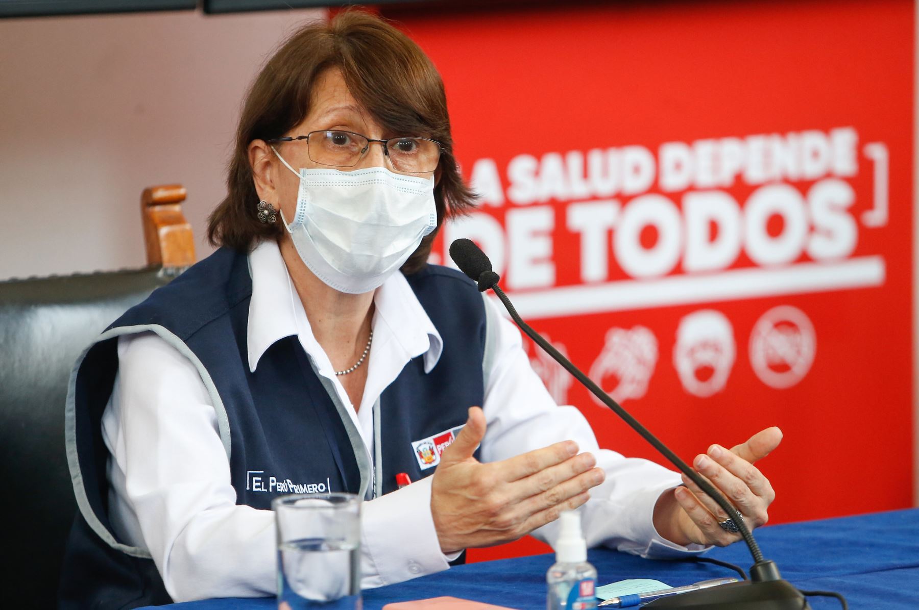 Conferencia de prensa de ministra de Salud, Pilar Mazzetti. Foto: ANDINA/Minsa.