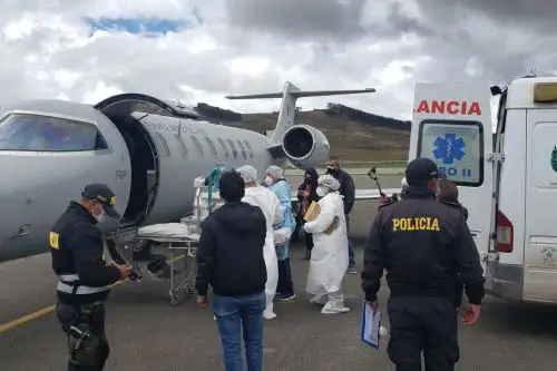FAP traslada por vía aérea a Lima a bebé con síndrome de dificultad respiratoria. Foto:ANDINA/Difusión.