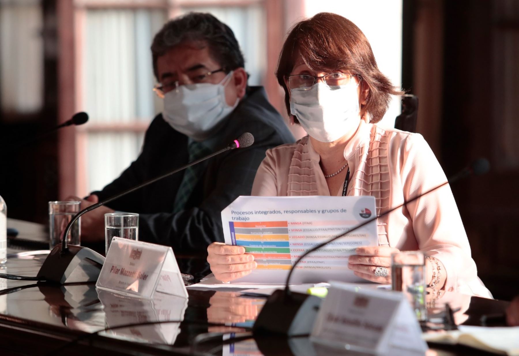 De igual manera, participó la ministra de Salud, Pilar Mazzetti. Foto: PCM