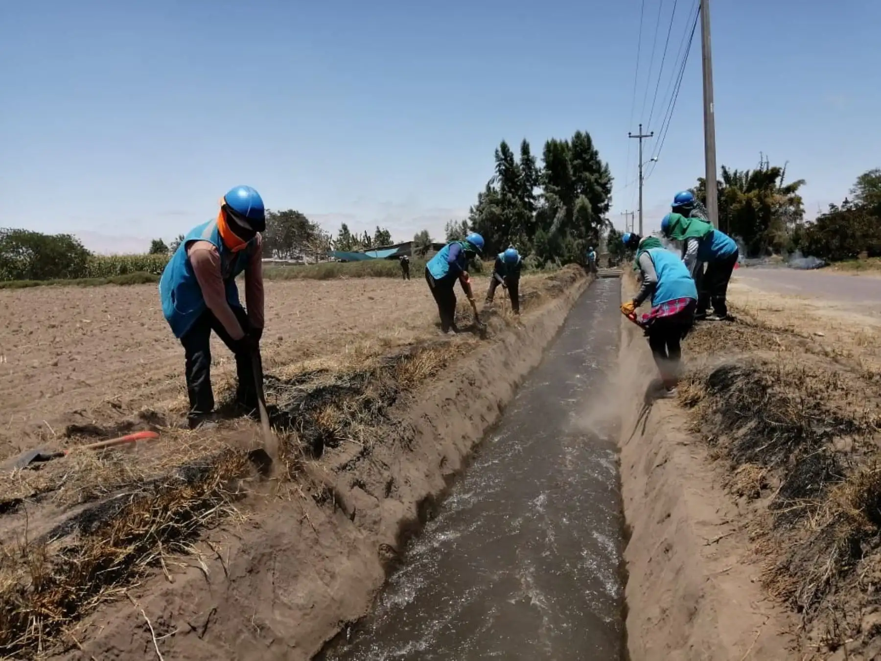 Mantenimiento de canales y drenes de riego en Tacna. ANDINA/Difusión