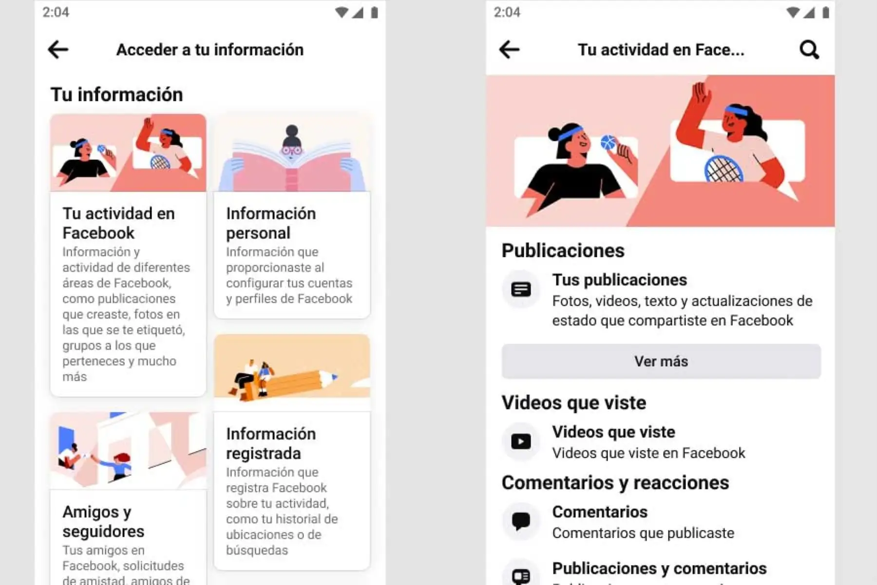 Facebook lanzó “Acceder a tu información” en 2018.
