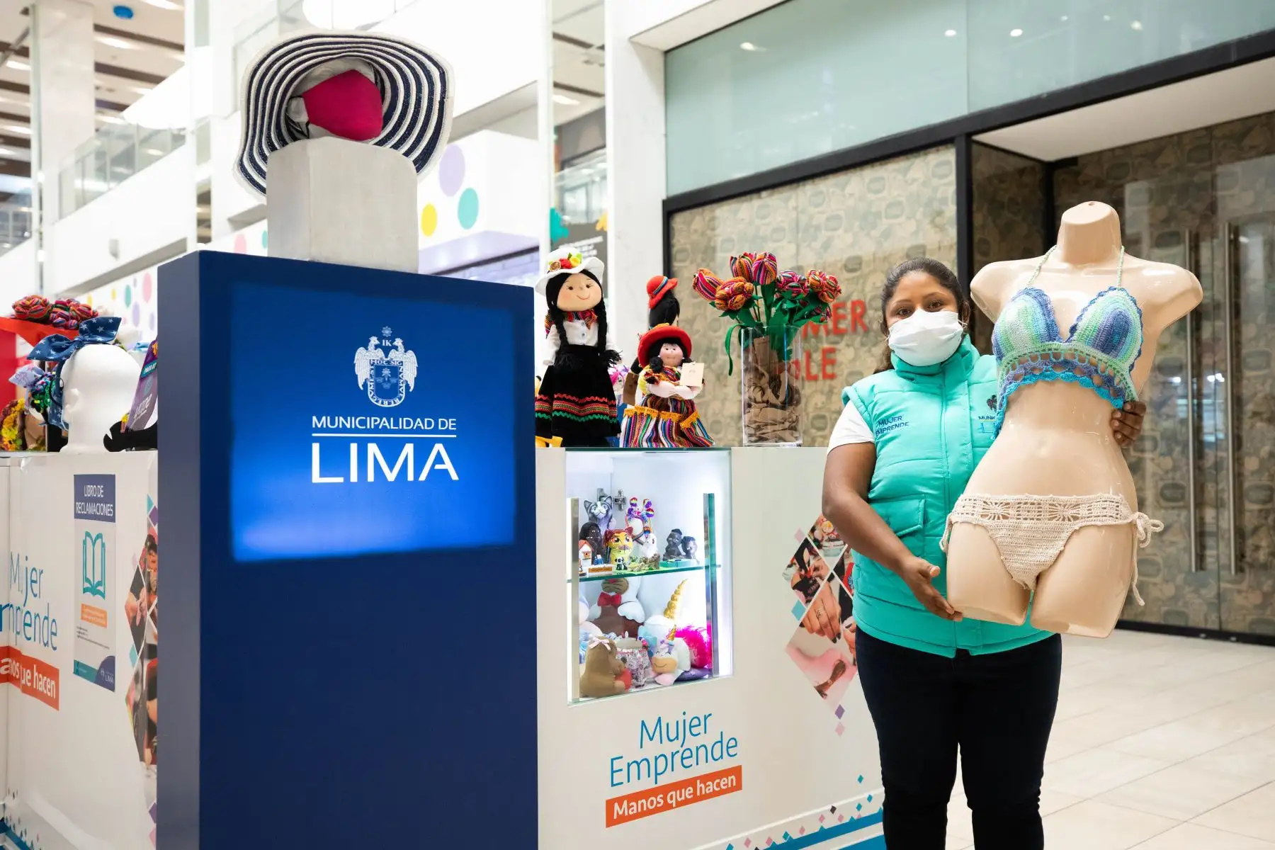 La Municipalidad Metropolitana de Lima inauguró el módulo “Mujer emprende”, en el Jockey Plaza que tiene como objetivo beneficiar a mujeres de diferentes distritos de la ciudad, generando oportunidades de negocio para mejorar su calidad de vida y promover su independencia económica. Foto: MML