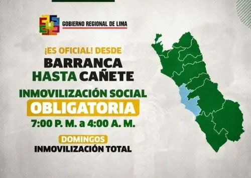 En Cañete, Barranca, Huaura y otras provincias de la Región Lima el toque de queda empezará a las 19:00 horas a partir de mañana viernes 15. Foto: ANDINA/difusión.