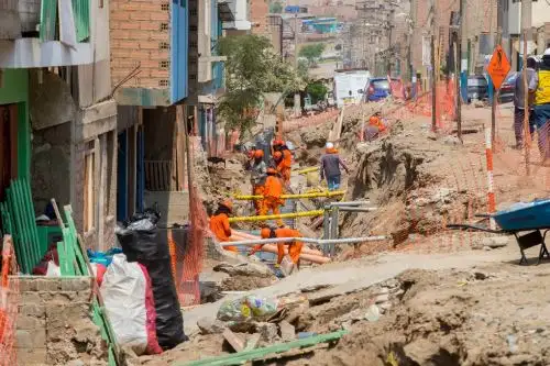 Obra de agua potable en el Callao.