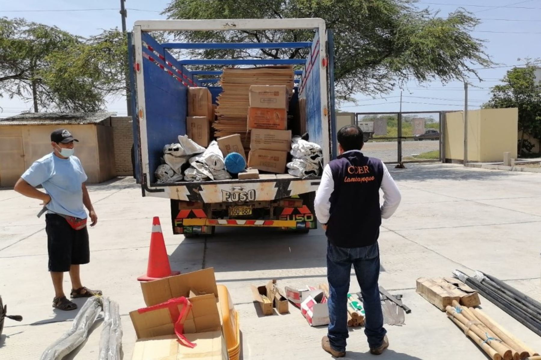 Material para atención de emergencias llega al nuevo almacén instalado en Mocupe, región Lambayeque.