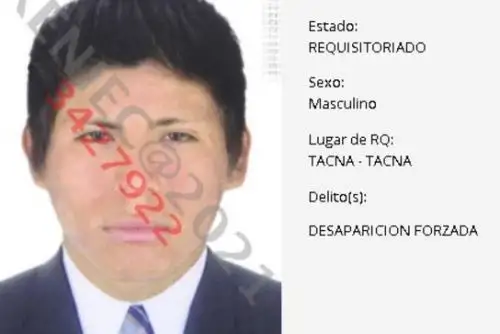 El Mininter tomó esta decisión, luego de que dicho juzgado concluyera que Paco Mamani fue la última persona con quien tuvo contacto Judith Angélica Machaca Cauna (20), quien se encuentra desaparecida desde el 28 de noviembre de 2020. ANDINA/Mininter