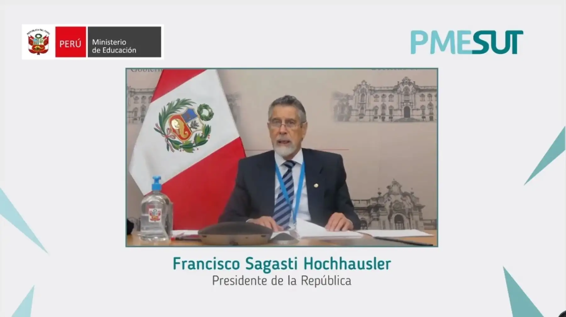 El presidente Francisco Sagasti participó en un foro virtual organizado por el Minedu.