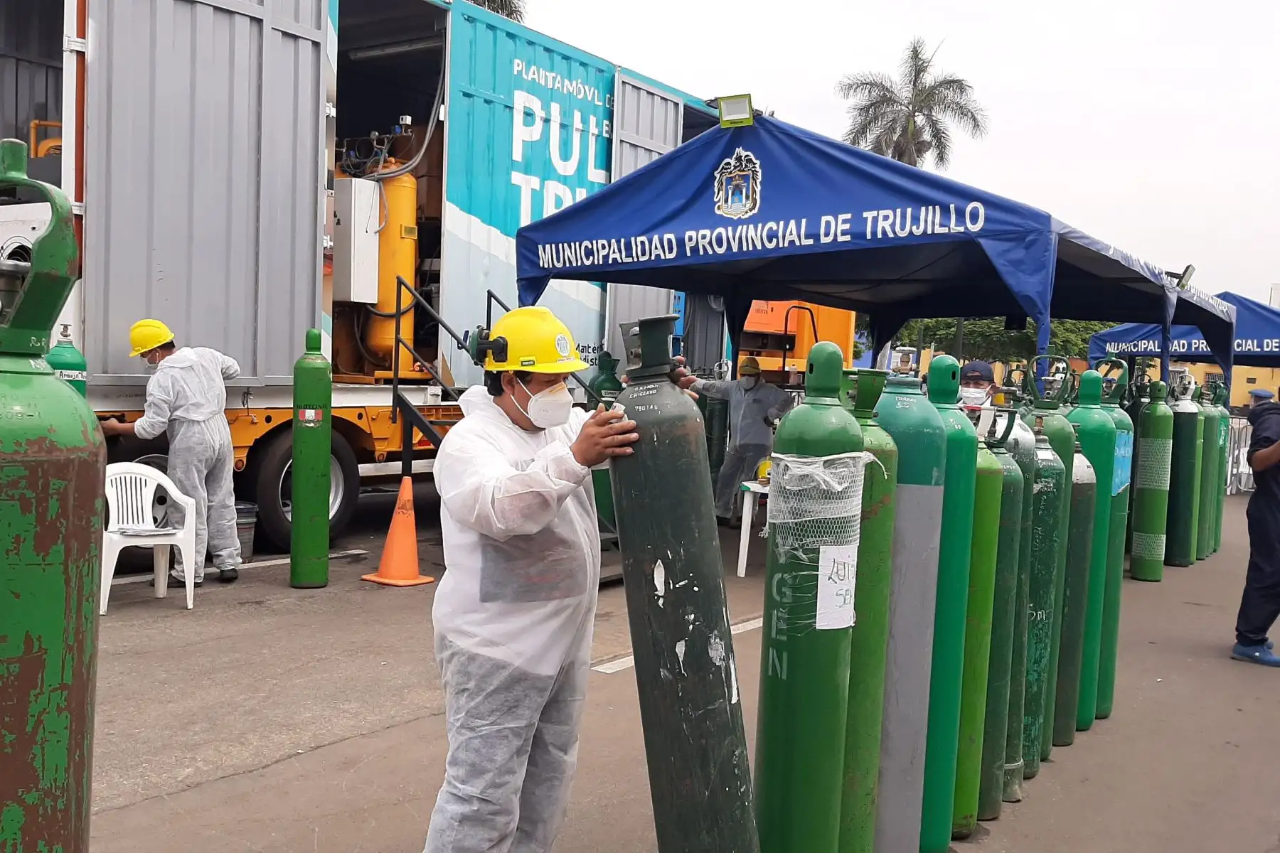 Plante móvil de oxígeno medicinal del municipio provincial de Trujillo. (Foto: Luis Puell)