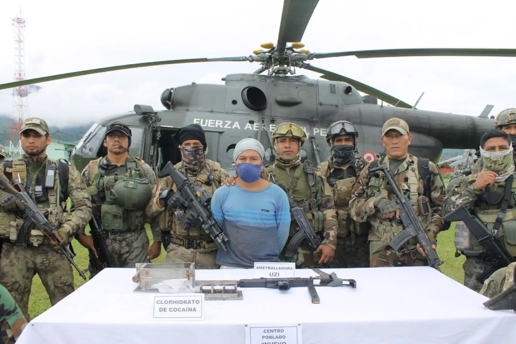 Intervención militar-policial en la zona del VRAEM culminó con la captura de un presunto narcotraficante y el decomiso de más de 250 kilos de droga.