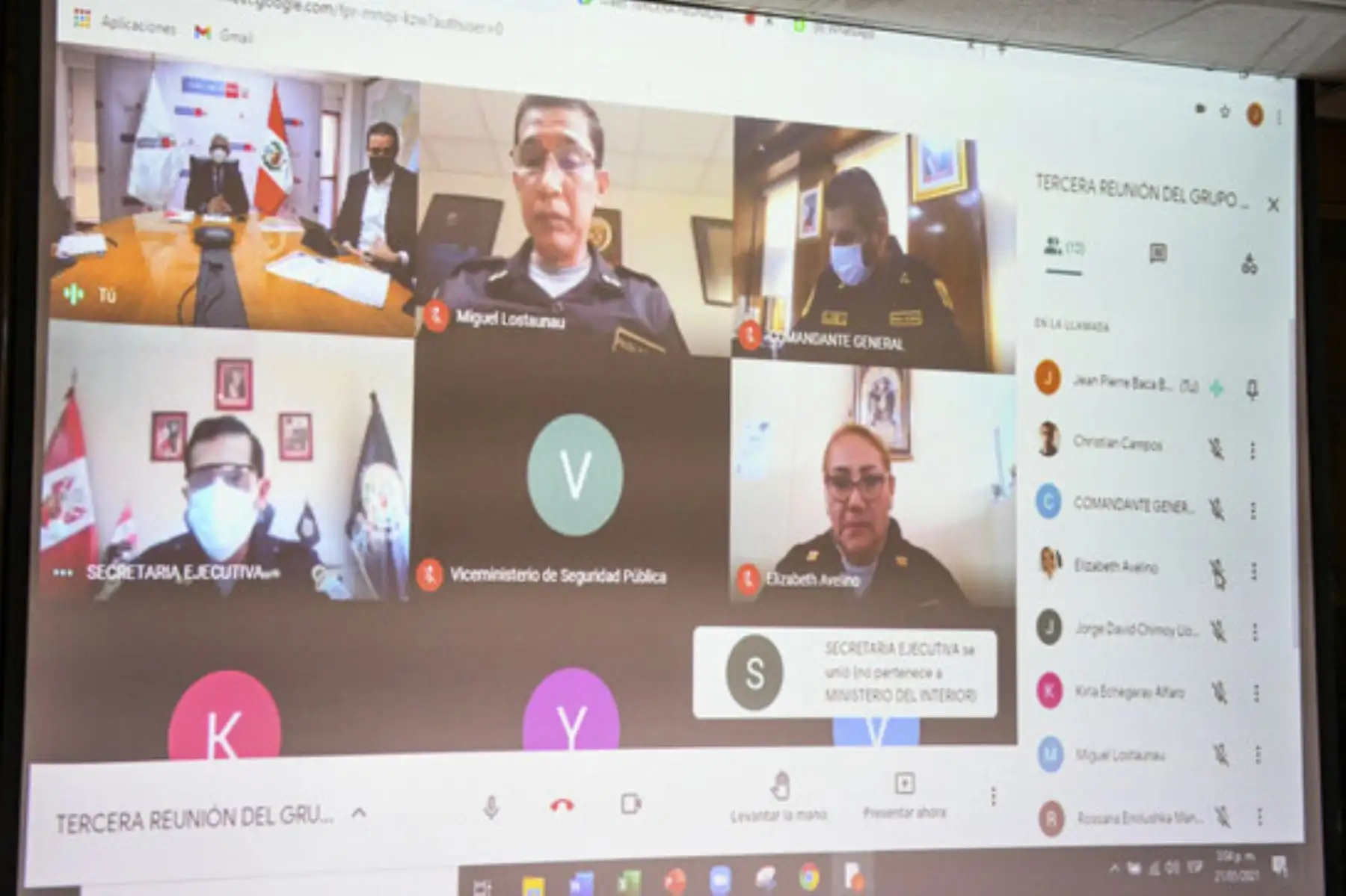 En la reunión virtual realizada hoy, el ministro del Interior, José Elice, resaltó la labor que se viene realizando para la elaboración de la propuesta. ANDINA/Mininter