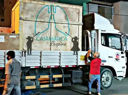 Llegó planta de oxígeno medicinal móvil a Cajamarca y esta semana comienza a operar y atender a los pacientes afectados por el coronavirus (covid-19) que son atendidos en su domicilio y no cuentan con recursos para adquirir el vital insumo.