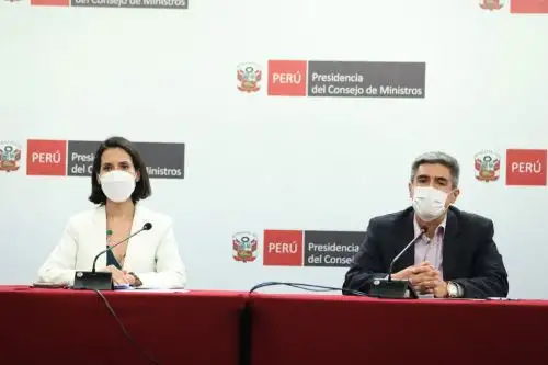Los ministros de Comercio Exterior y Turismo, Claudia Cornejo, y de Cultura, Alejandro Neyra, ofrecieron conferencia de prensa. Foto: ANDINA/Difusión