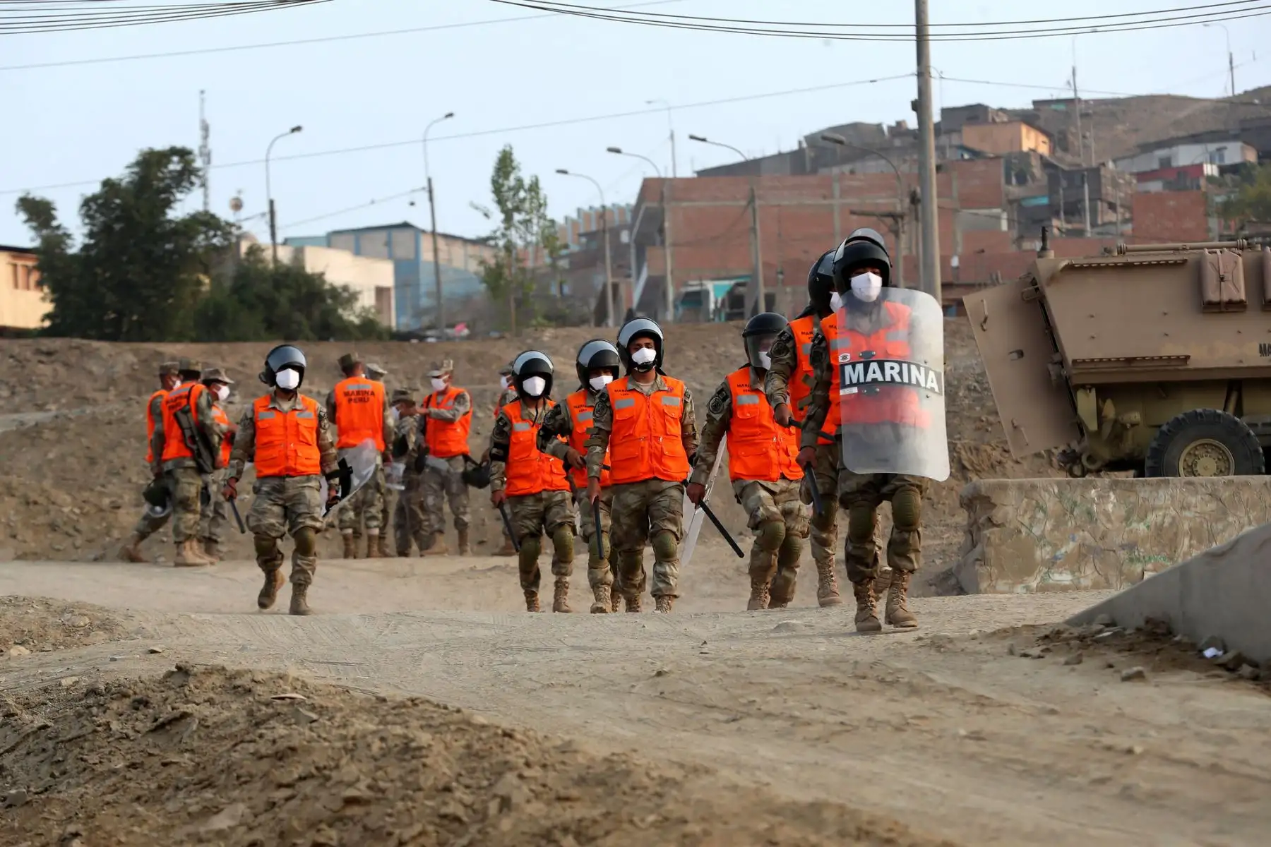 Ministra de Defensa,  Nuria Esparch, supervisó Operación Tayta contra el covid-19 en el distrito de Mi Perú.

Foto: ANDINA/MINDEF