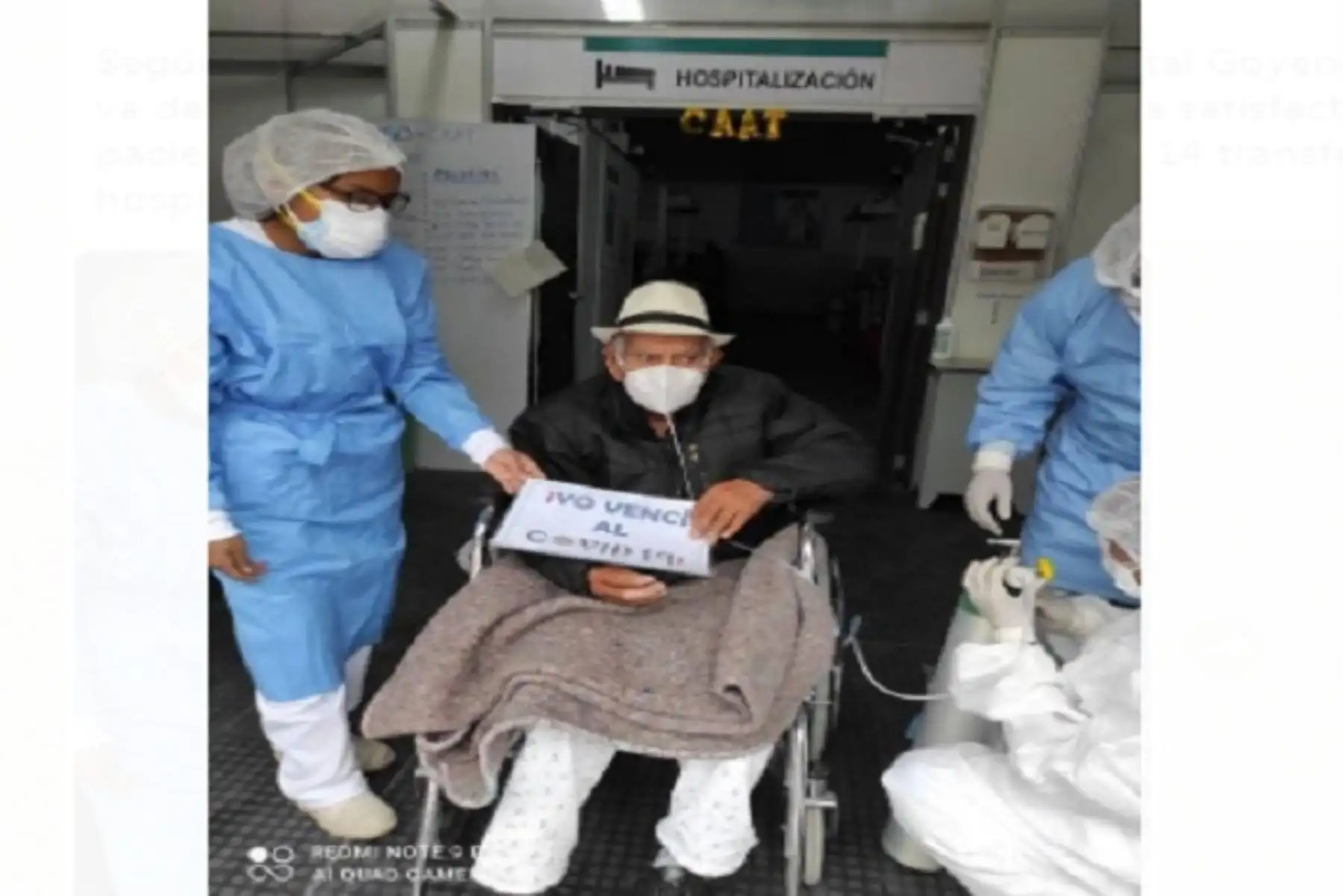 Don Juancito, como lo llamaba con cariño el personal de salud, en dos semanas pasó de estado crítico a una mejora sorprendente, superando toda expectativa médica, comentó.