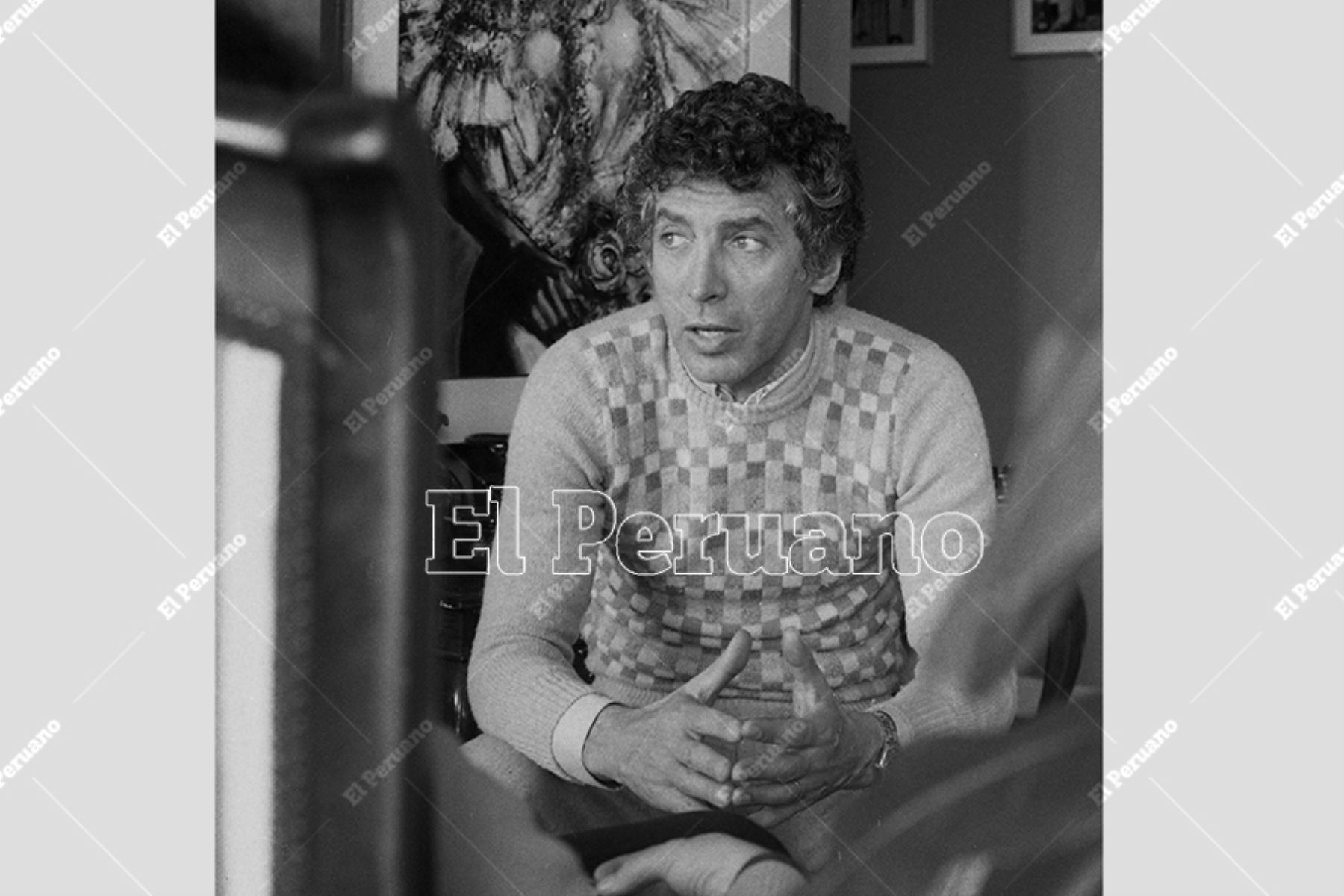 Lima - 26 julio 1977 / Entrevista a Osvaldo Cattone, actor y director de teatro. Foto: Archivo Histórico de El Peruano / Humberto Romaní
