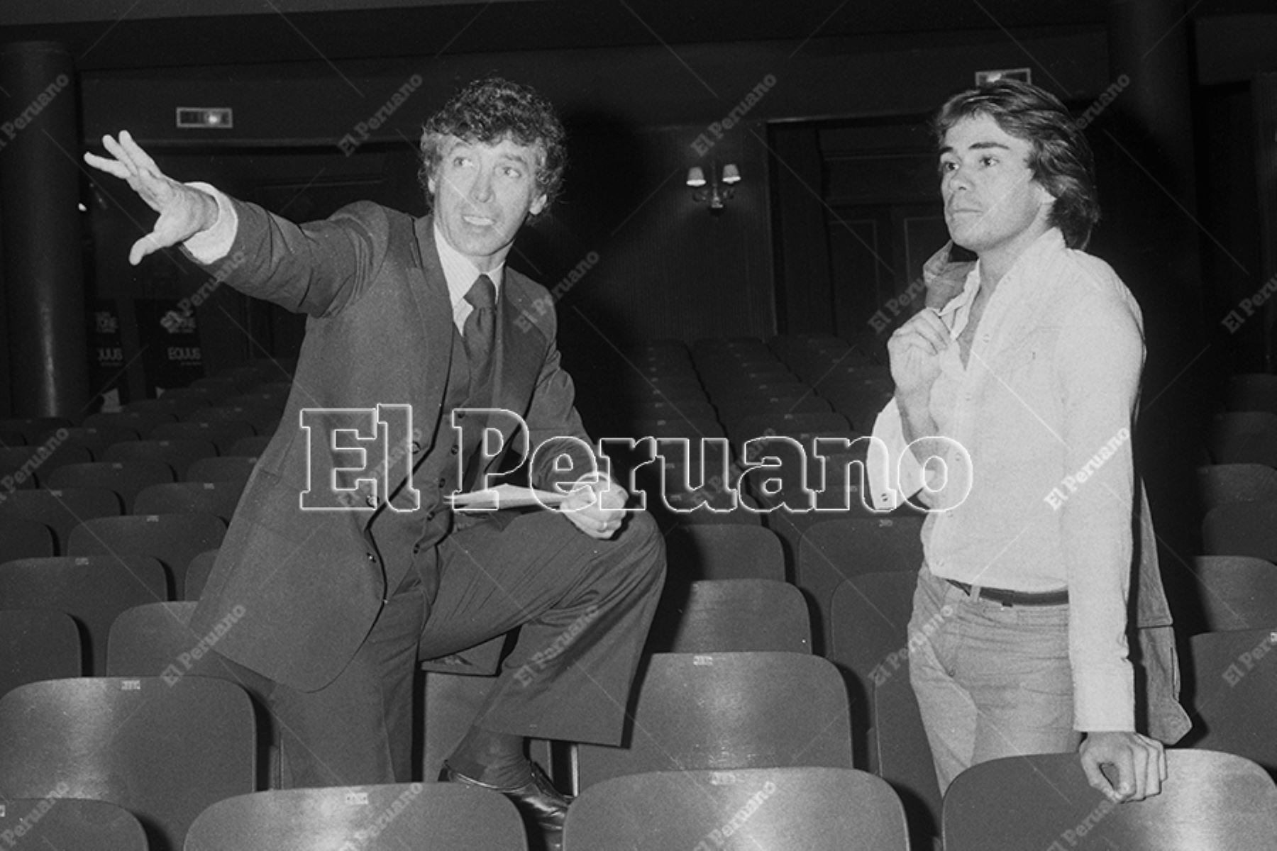 Lima - 3 agosto1977 / Director Osvaldo Cattone y actor Walter Taiman. Foto: Archivo Histórico de El Peruano / Virgilio Molero