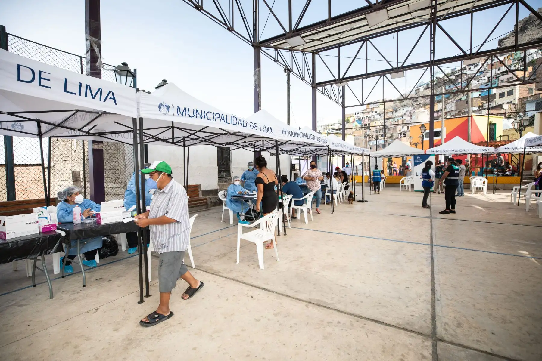 Campaña de salud “Lima te cuida llegó al Cerro San Cristobal, a través de Sisol Salud, intensifica su estrategia territorial realizando pruebas de descarte Covid-19. Foto: ANDINA/Municipalidad de Lima