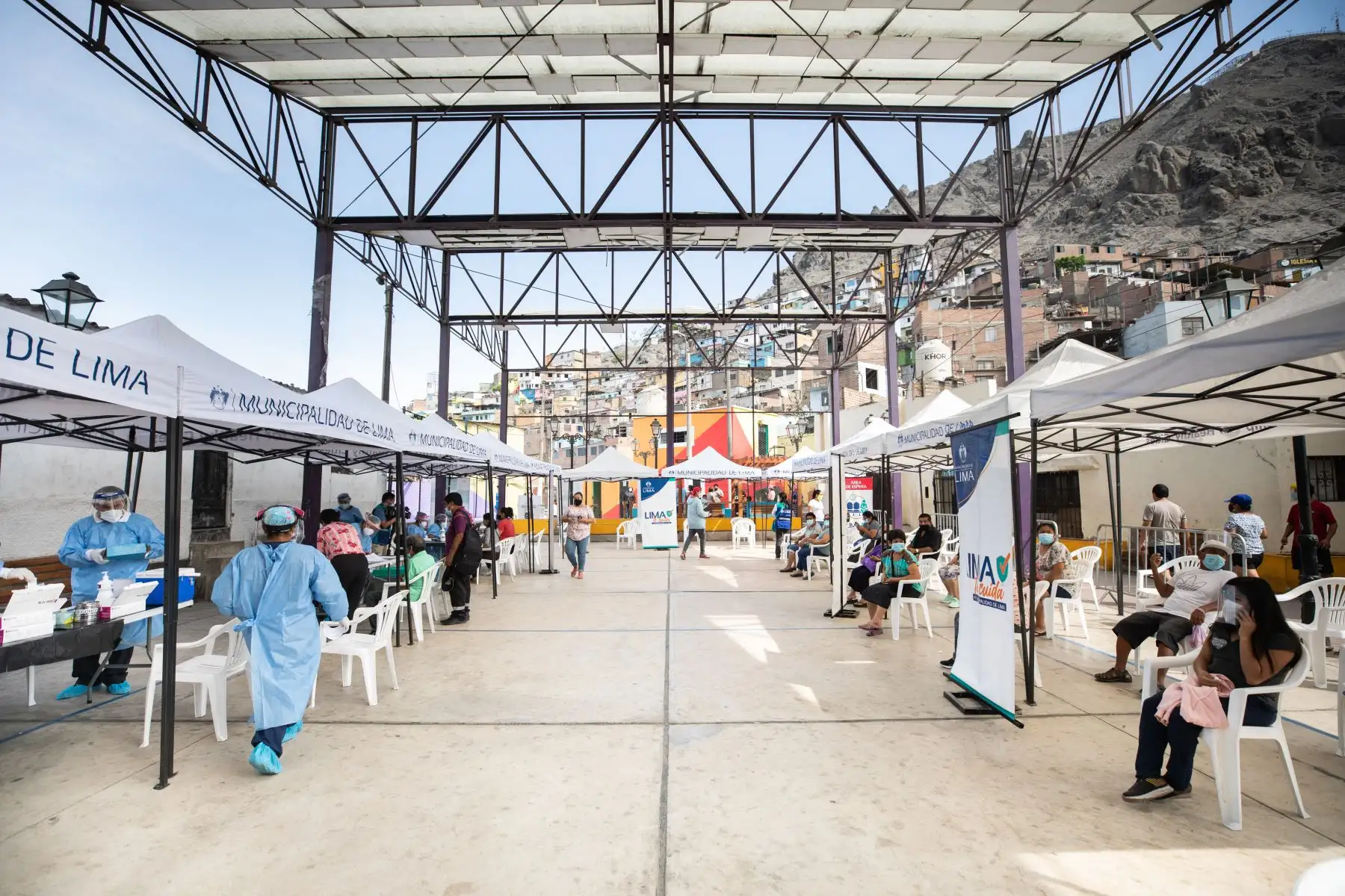 Campaña de salud “Lima te cuida llegó al Cerro San Cristobal, a través de Sisol Salud, intensifica su estrategia territorial realizando pruebas de descarte Covid-19. Foto: ANDINA/Municipalidad de Lima