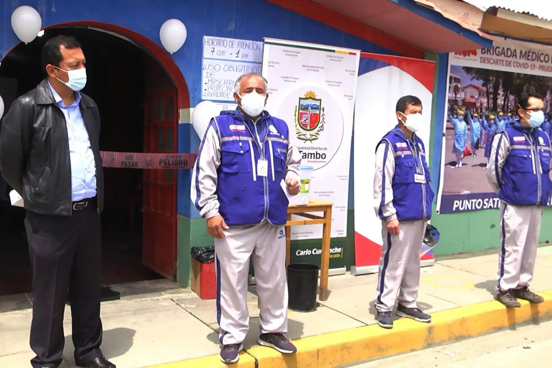 La Red de Salud Valle del Mantaro instaló nueve puntos satélite para el descarte del covid-19 en Huancayo. Foto: Cortesía Pedro Tinoco