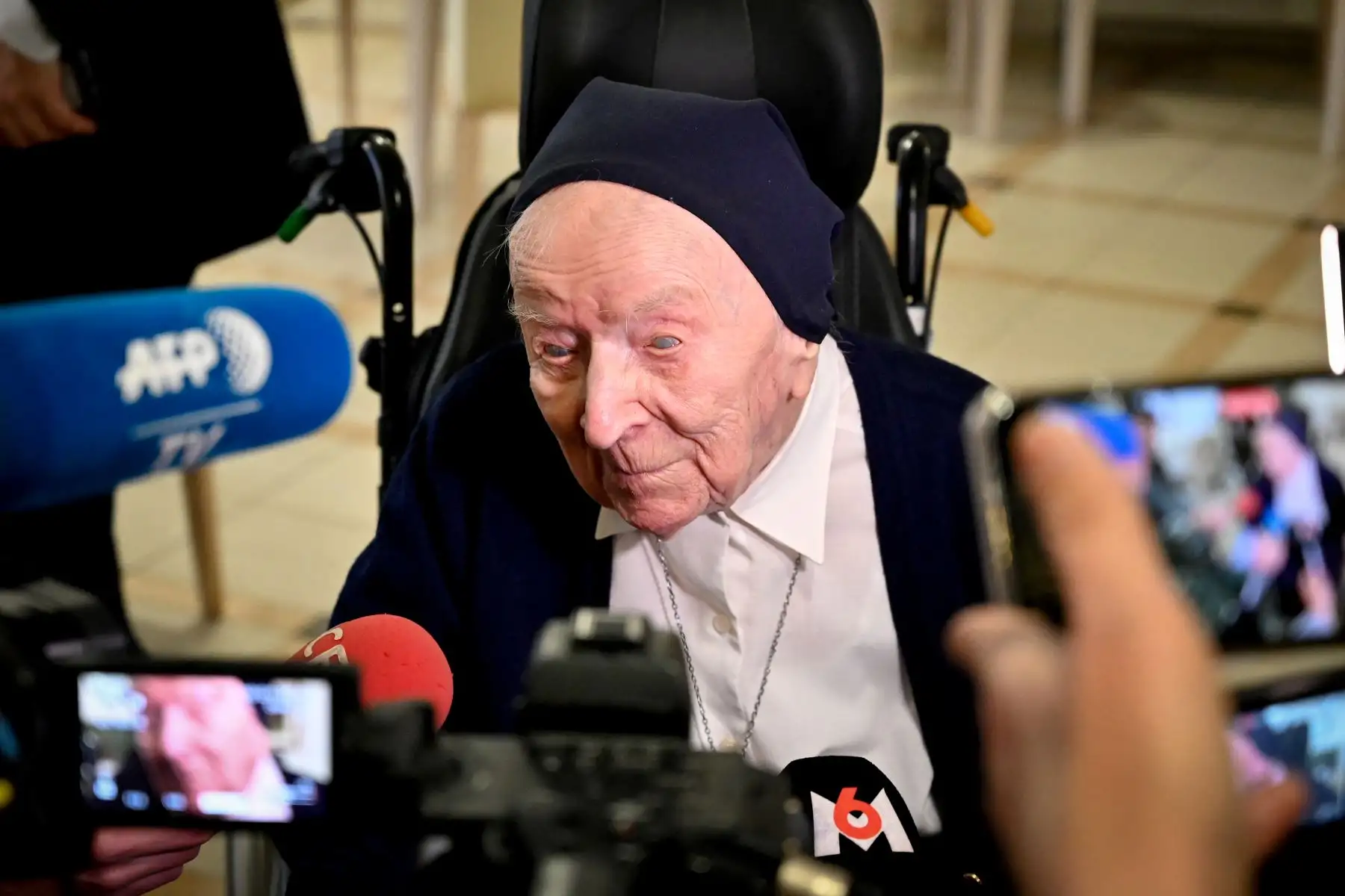 La monja está considerada la segunda persona viva verificada más anciana del mundo, apenas por detrás de la japonesa Kane Tanaka, nacida el 2 de enero de 1903. Foto: AFP