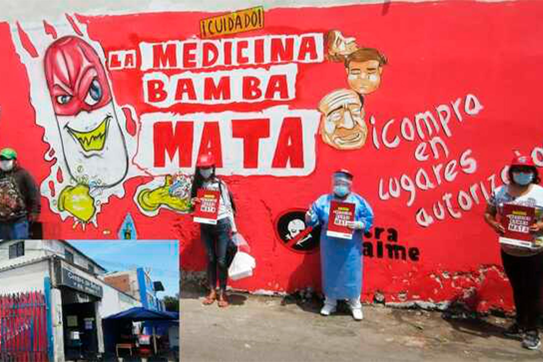 Mural en La Victoria por el Día contra la Falsificación de Medicamentos. Foto: ANDINA/Minsa