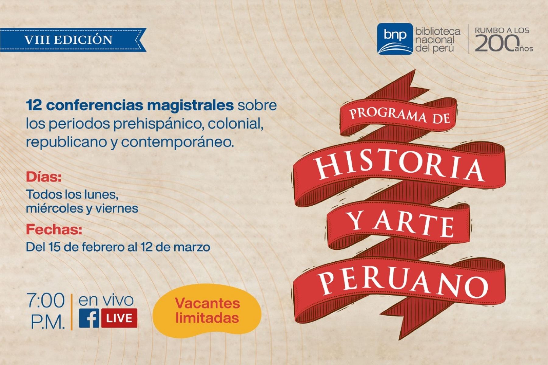 BNP presenta octava edición del Programa de Historia y Arte Peruano Foto: Difusión