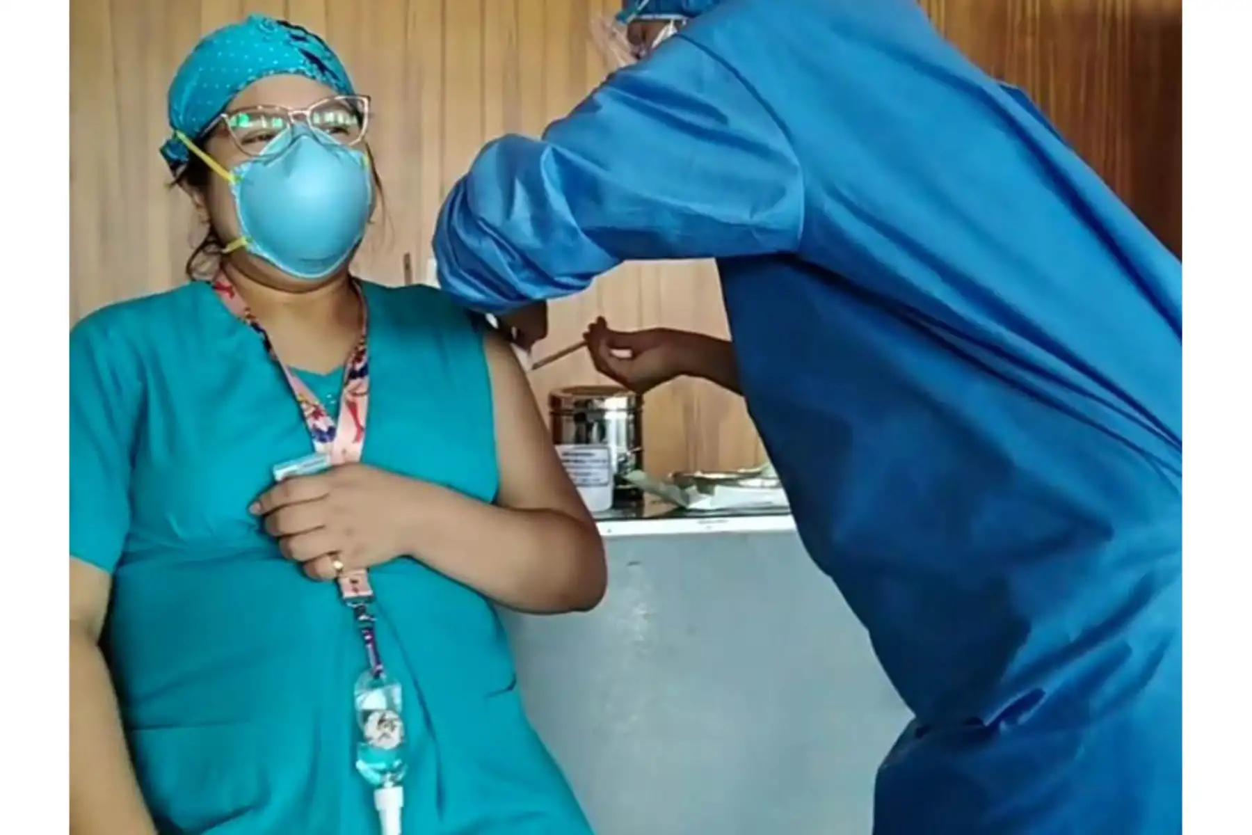 Pamela Borja tiene seis meses de gestación y trabaja en el Hospital Regional Eleazar Guzmán Barrón de Nuevo Chimbote desde hace cinco años. Foto: ANDINA/Cortesía Gonzalo Horna
