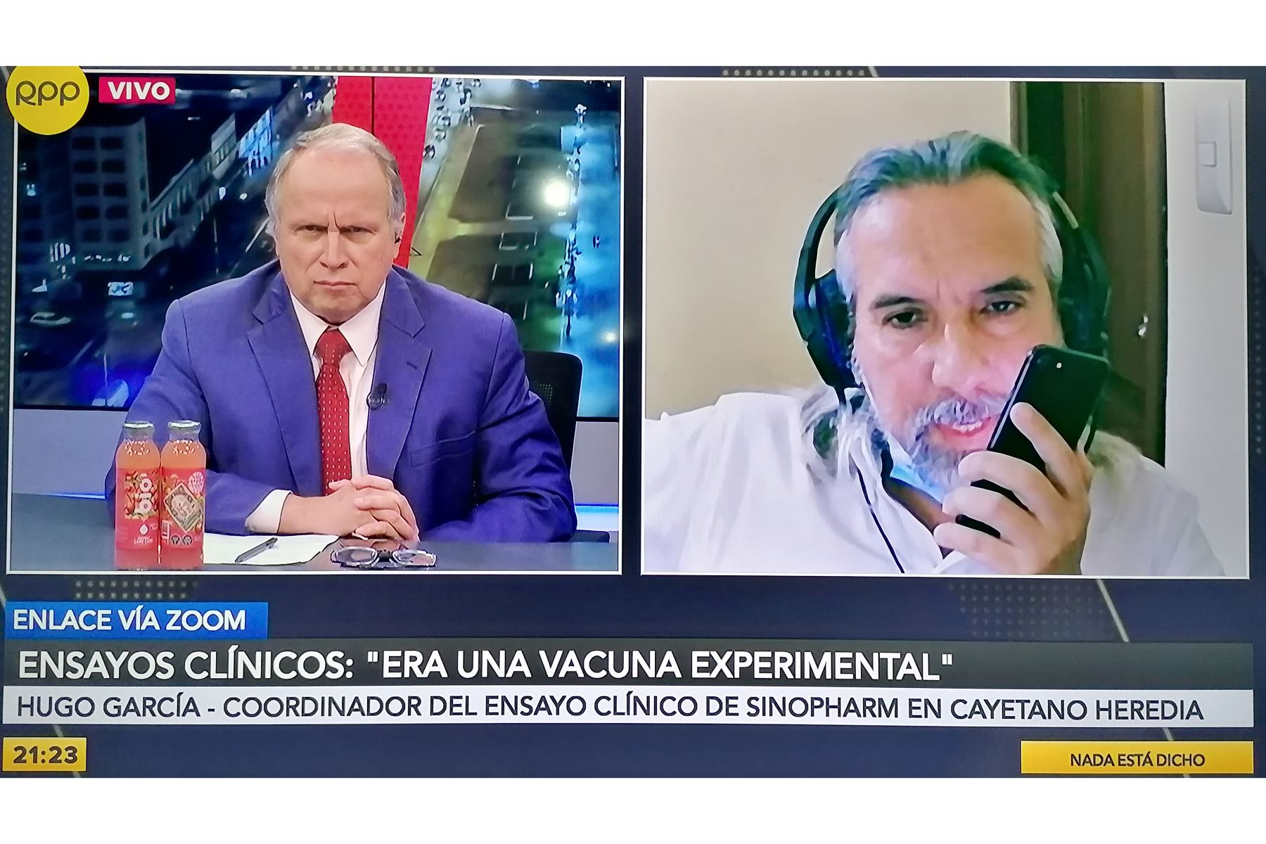 Médico Hugo García, de la Universidad Peruana Cayetano Heredia, entrevistado por Fernando Carvallo en RPP. (Captura TV)