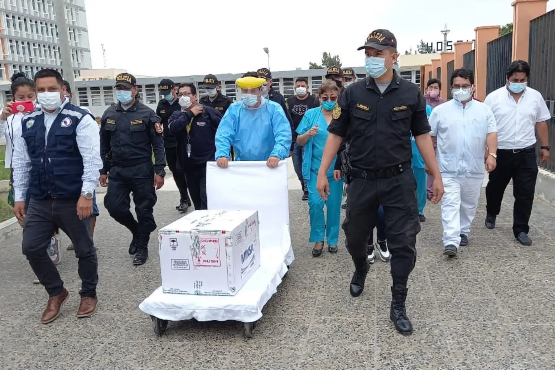 Chimbote recibió un lote de 1,705 vacunas contra el covid-19. Foto: ANDINA/Difusión