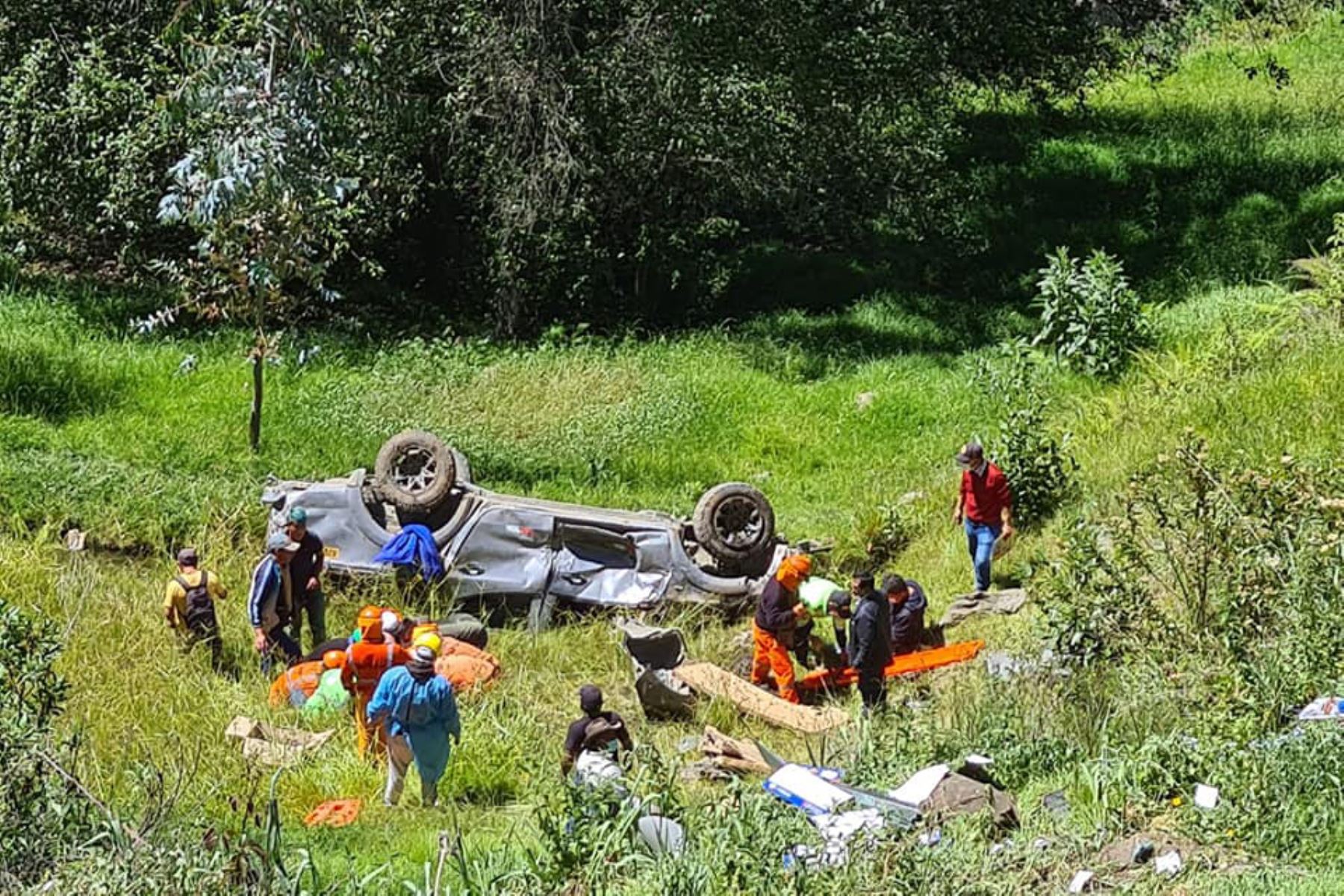 El accidente de tránsito ocurrió en la zona conocida como Llactabamba, a solo 20 minutos del distrito de Cabana (Áncash), Foto: ANDINA/Difusión