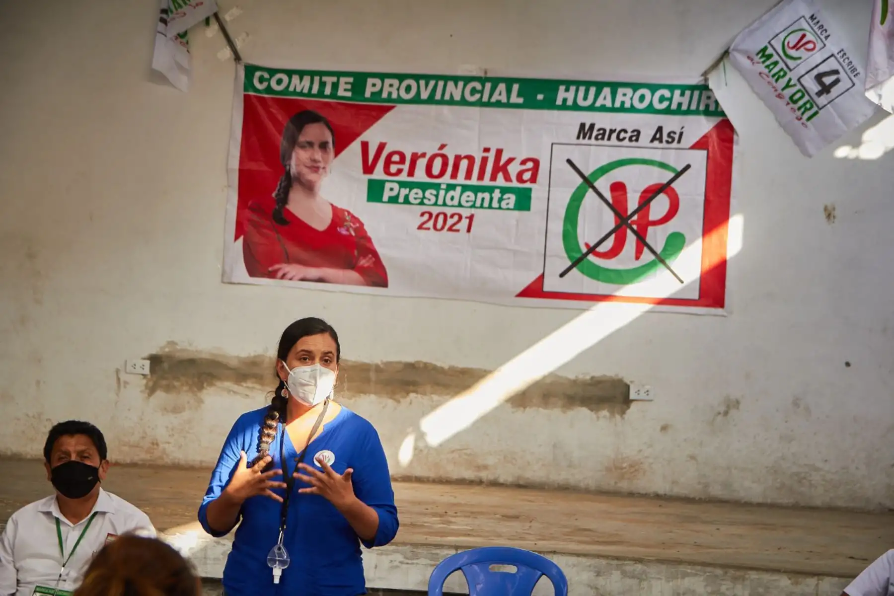 Verónika Mendoza estuvo hoy en Villa María del Triunfo. Foto:ANDINA/Difusión.