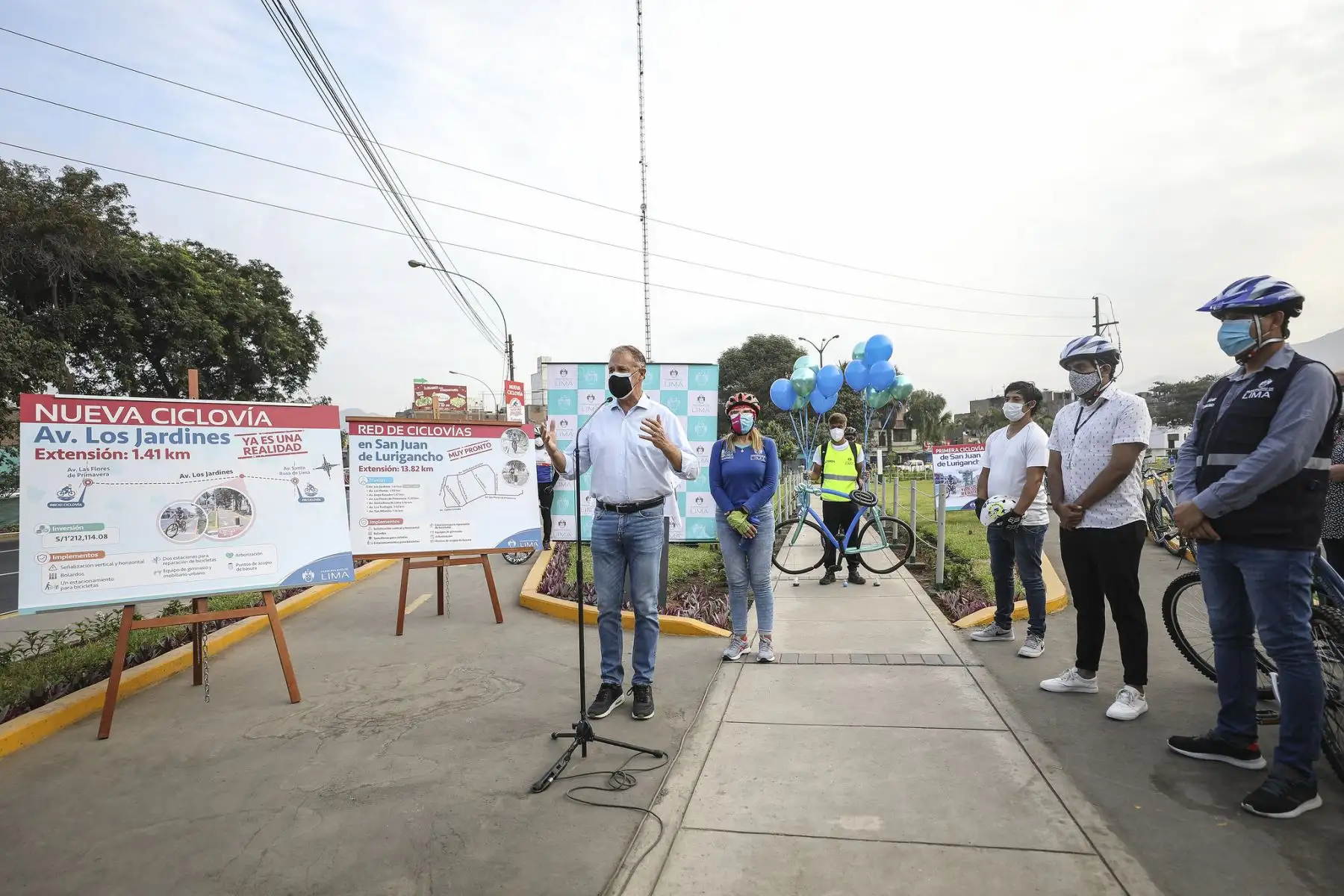 Alcalde Jorge Muñoz inaugura ciclovía de Avenida Los Jardines en San Juan de Lurigancho.

Foto: ANDINA/Municipalidad de Lima