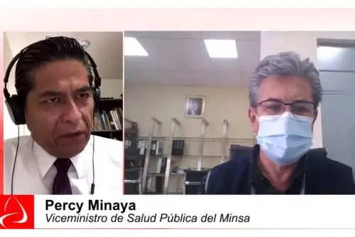 El viceministro de Salud Pública, Percy Minaya León, informó que ya está prevista la compra de concentradores de oxígeno y plantas medianas de producción del insumo. Foto: Captura TV