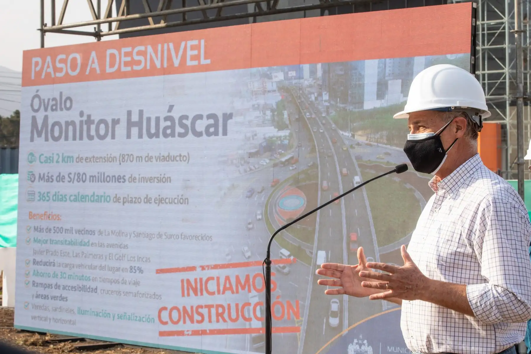 Alcalde de Lima, Jorge Muñoz, presenta inicio de obras de Paso a Desnivel en el Ovalo Monitor-14.

Foto: ANDINA/Municipalidad de Lima