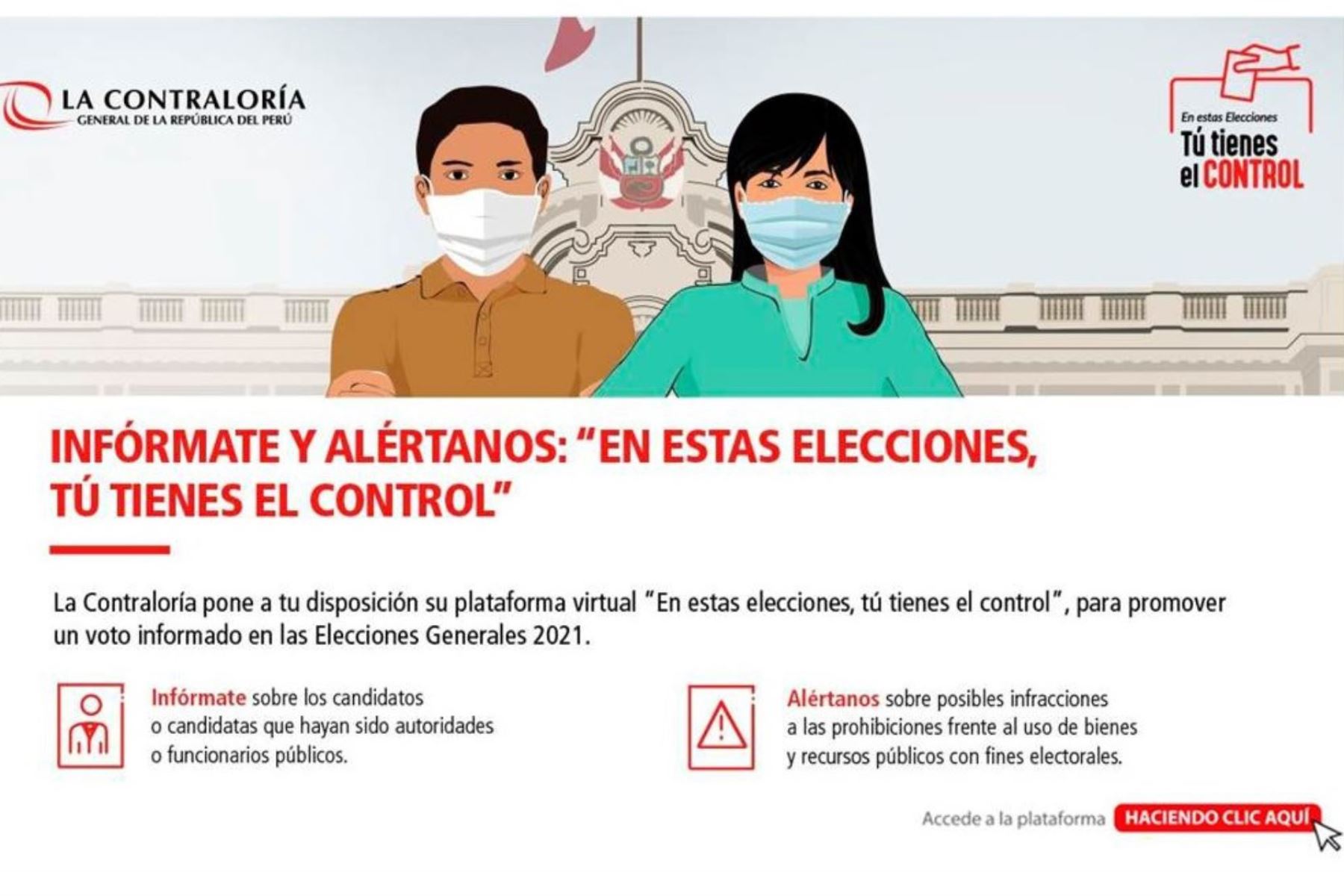 La Contraloría lanzó una plataforma digital para efectuar denuncias en elecciones. Foto: ANDINA/difusión.