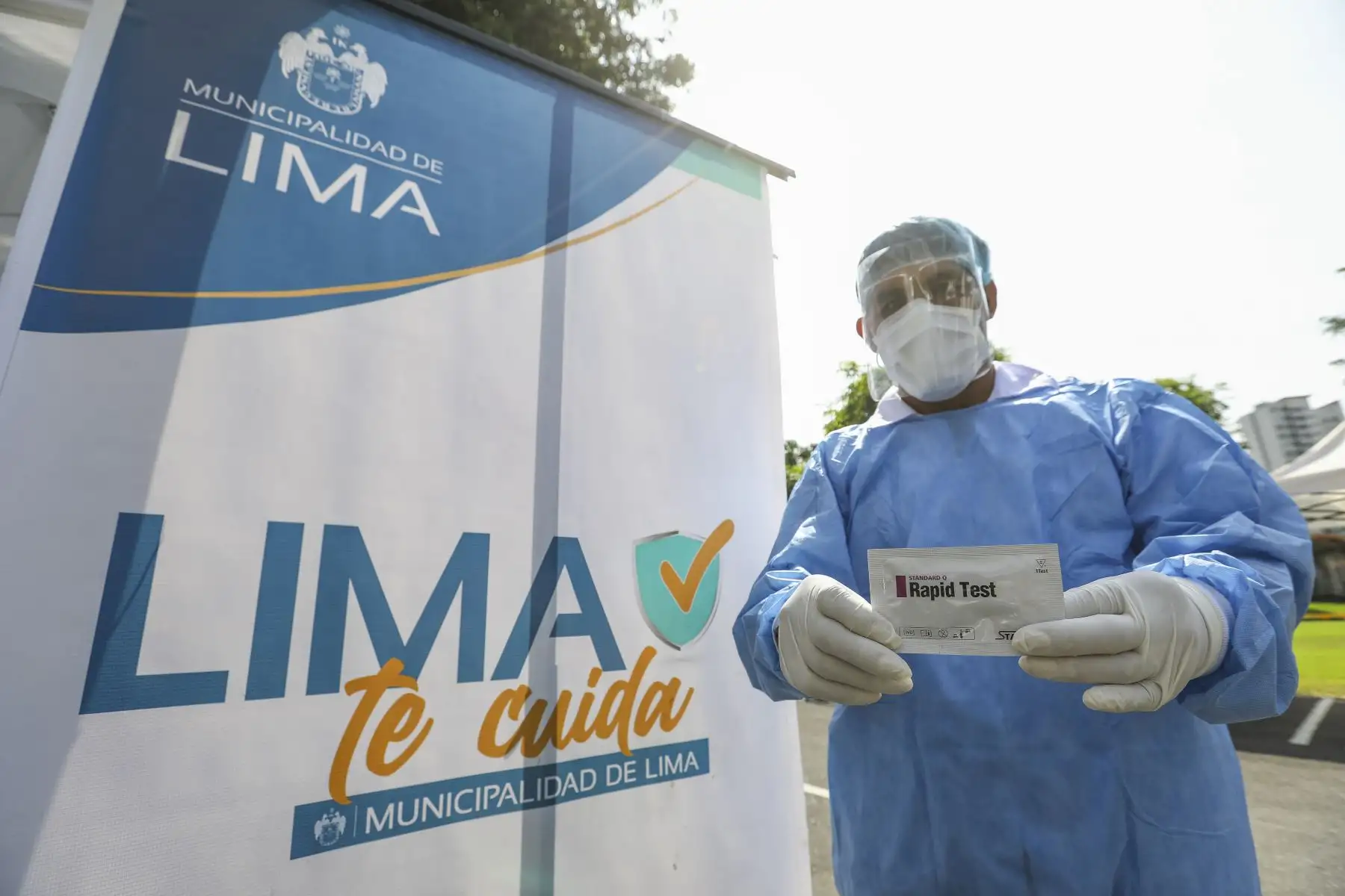 Municipalidad de Lima, a través de Sisol Salud, realiza campaña Lima Te Cuida, con el objetivo de seguir velando por la salud de la población y realizar pruebas de descarte COVID-19 en el Parque de las Aguas. Foto: ANDINA/Municipalidad de Lima