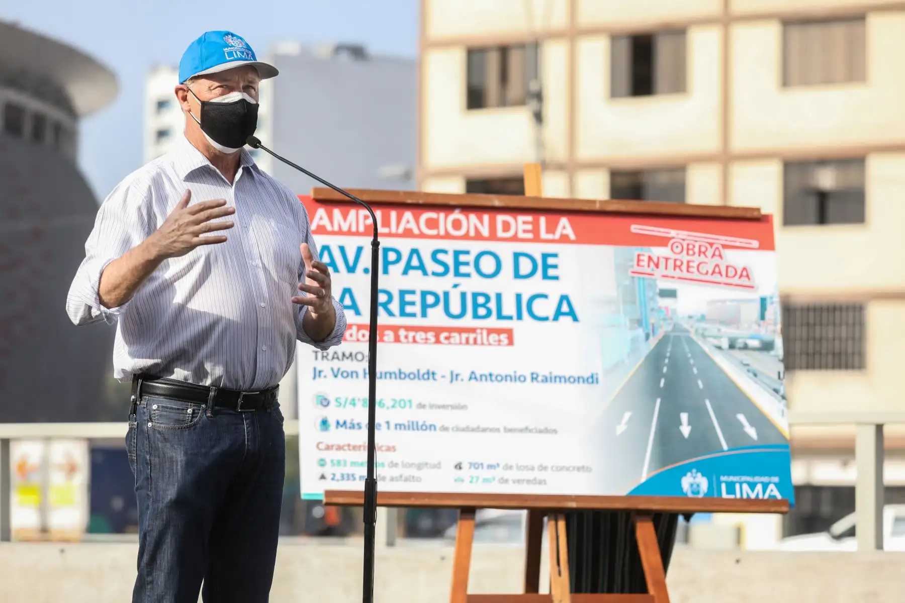 El alcalde de Lima, Jorge Muñoz, inaugurará la ampliación de un nuevo tramo de la Av. Paseo de la República, en el límite de los distritos de La Victoria y el Cercado.  Foto: ANDINA/Municipalidad de Lima
