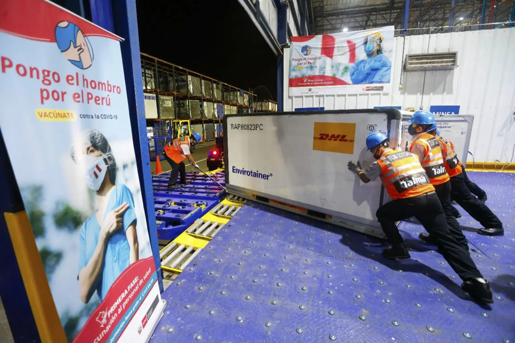 Distribución de las vacunas de Sinopharm hacia las regiones del país. Los primeros 100 días del presidente Francisco Sagasti. Foto: ANDINA