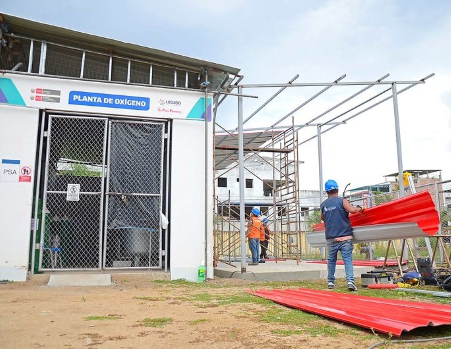 Proyecto Especial Legado inicia la instalación de una segunda planta de oxígeno medicinal en el Centro de Atención Temporal para pacientes covid-19 ubicado en Pichanaqui, en Junín. ANDINA/Difusión