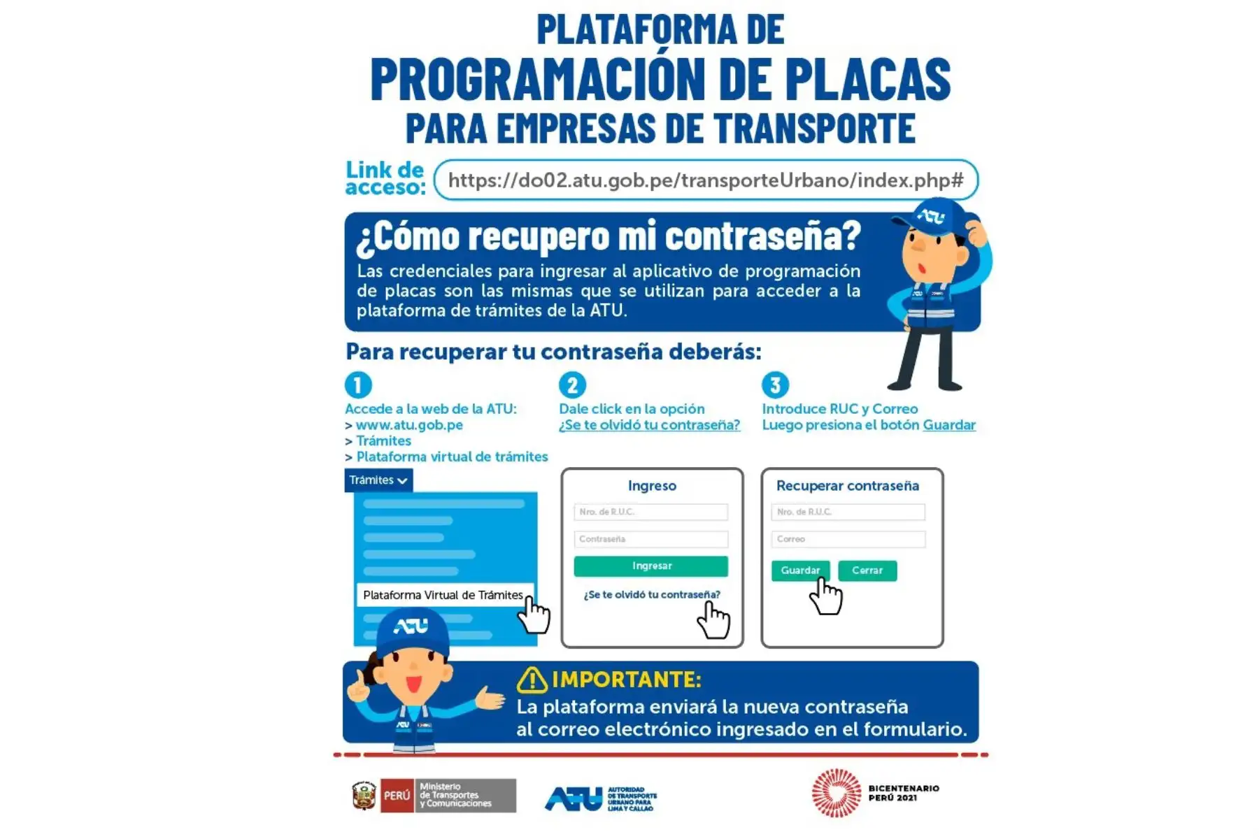 Los operadores de transporte deben programar en la plataforma virtual de la ATU la flota autorizada de vehículos con la que prestarán servicio. Foto: ANDINA/ATU.