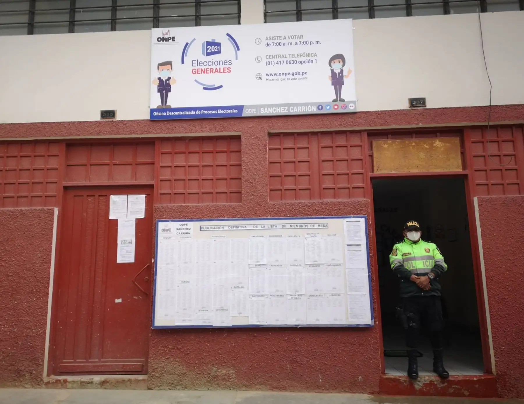 La ONPE designó 74 locales de votación para la ODPE Sánchez Carrión, cuya jurisdicción comprende a la provincia del mismo nombre, Santiago de Chuco y Bolívar, región La Libertad.