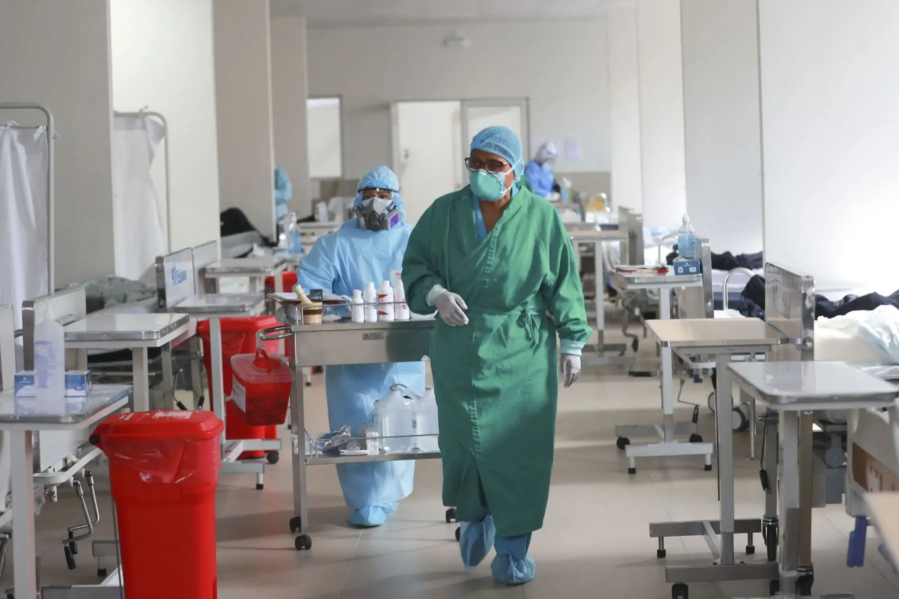 Antes de la pandemia, Rojas Pimentel era jefa de Enfermería del Servicio de Neumología y Cirugía de Tórax del mismo hospital.. Foto: ANDINA/Carla Patiño