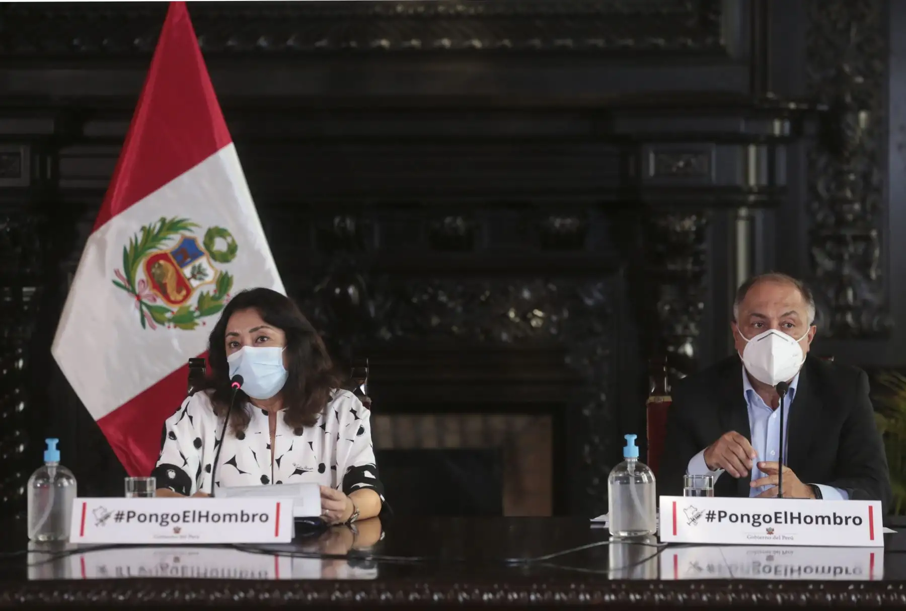 La presidenta del Consejo de Ministros, Violeta Bermúdez, brinda  una conferencia de prensa para informar sobre los acuerdos asumidos en la sesión de Consejo de Ministros.
Foto: PCM