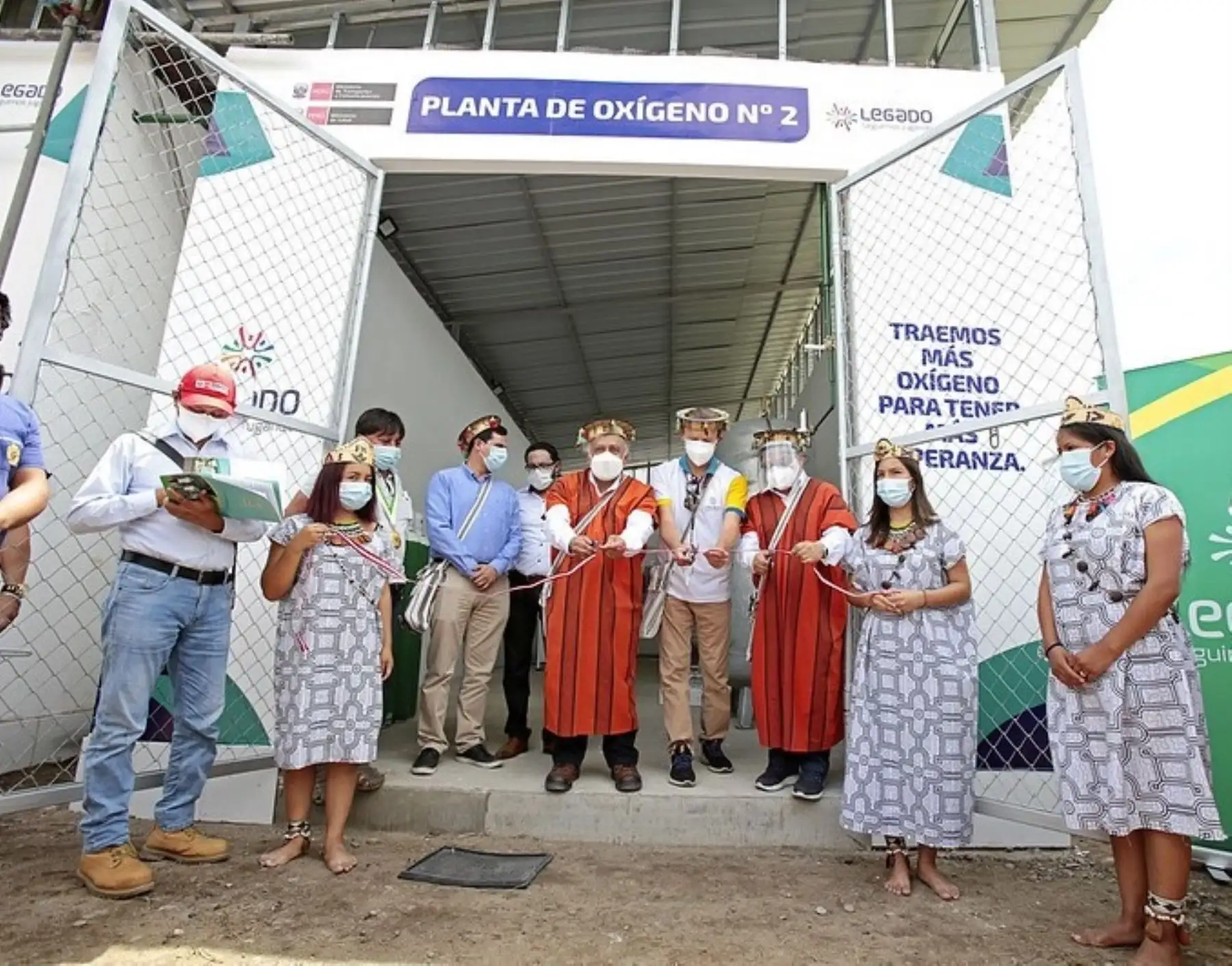 Con la presencia del titular del MTC, Eduardo González, el Proyecto Legado puso en marcha segunda planta de oxígeno para pacientes covid-19 en Pichanaqui, en Junín. ANDINA/Difusión